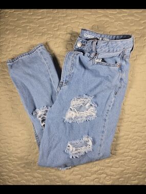 Classic Mom Jean Boyfriend - Light Blue Distressed Women’s Jeans